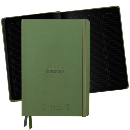 Rhodia GoalBook Creation A5 Sage (Musta paperi)