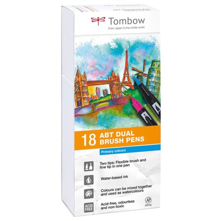 Tombow ABT Dual Brush pen 18-set Primary