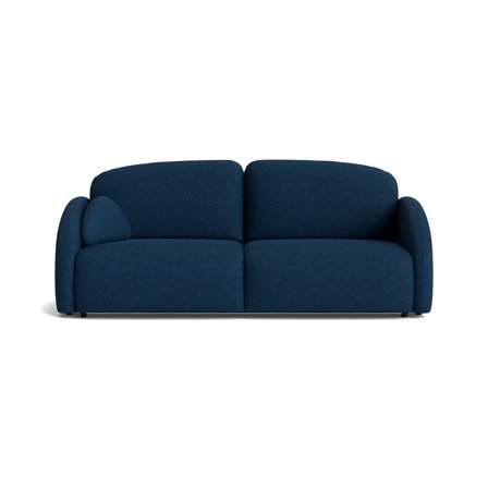 Salerno 3-Sitzer-Schlafsofa mit Stauraum in Aragon Blau, modernes Design, komfortable Nozag-Federung und praktischer Bettkasten, Tiefe 93cm.
