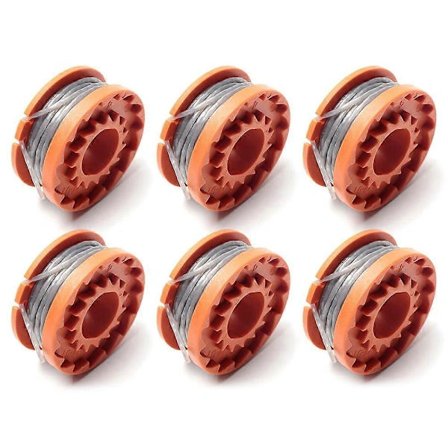 6 st Ersättningsspolar med nylontråd för Spear and Jackson/Mac Allister/Qualcast/Worx grästrimmers