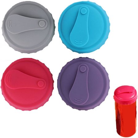 4 stk. silikone sodavandsdåselåg til drikkevarer dåselåg til dåser genanvendelige
