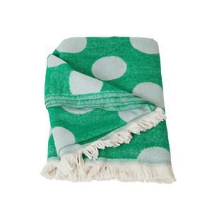 RICE A/S Green Dotted Blanket One Size - Textile - One size - Green