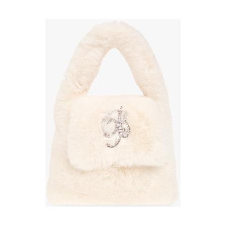 Blumarine Faux fur Håndtaske Hvid, Dame Håndtasker, Størrelse: ONE Size