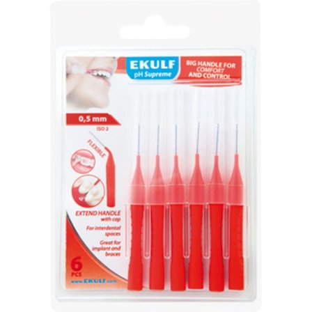 Ekulf Ph Supreme Rød 0,5 mm, Medicin & Pleje, Mund & Tandpleje, Tandstikker