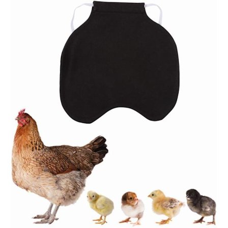 Premium kyllingsele med elastisk skulderstropp, kjæledyr fjærbeskyttelse fikser, høne kylling bakvingebeskytter, svart