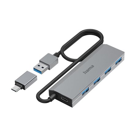 USB 3.2 hub med 4 porte, 5 Gbps, USB-C adapter