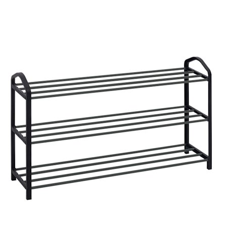 Rootz Skostativ - Fodtøjsstativ - Skoopbevaring - Skoopbevaring - Skohylde - Skoholder - Fodtøjsskærm - Sort - 79x19,5x45cm