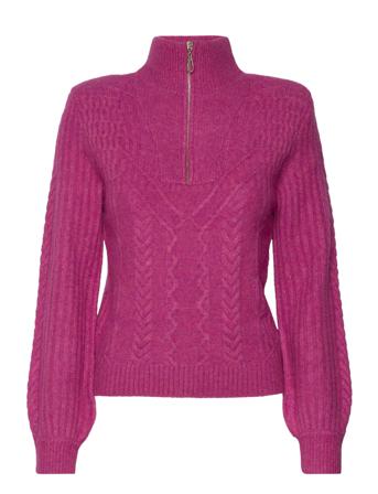 Shalow Zip Sweater Pullover Striktrøje Lyserød Dante6