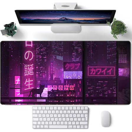 Lilla Gaming Mousepad Japansk Skrivebordsmatte XXL Udvidet Anime Cool Stor Mouse Pad Tastatur Mouse Mat Skrivebordsunderlag til Computer Laptop Gamere
