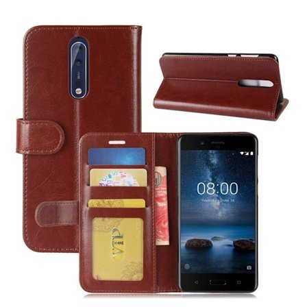 Nokia 8 Design suojakotelo - Ruskea
