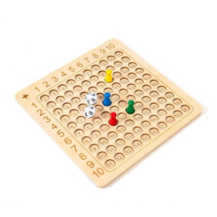 Multiplikasjonsbrettspill Matematisk tellebrettspill med terninger og flashkort Tidlig utdanningsleketøygaver (FMY)