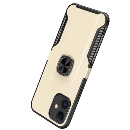 Tyylikäs LEMAN-kuori sormustelineellä - iPhone 12 Guld