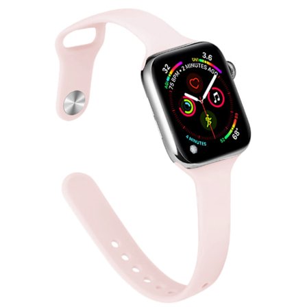 Passar Apple Watch 38/40/41, 42/44/45/49mm ultratunt modernt silikonarmband, slankt armband