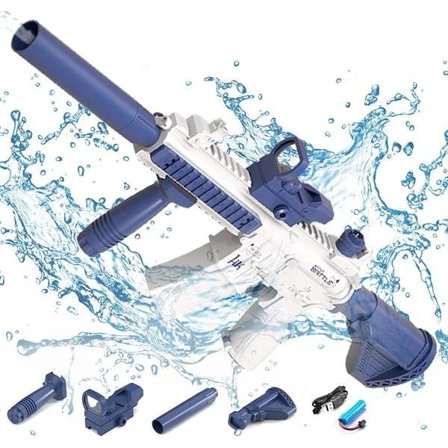 Elektrisk vattenpistol leksak, bubbelutbrott utomhus vatten skjutspel -