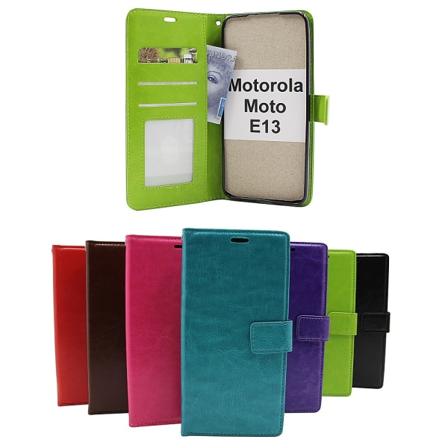 Crazy Horse Wallet Motorola Moto E13 Turkos