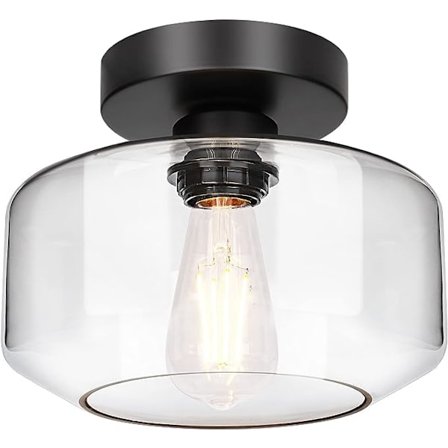 Semi Flush Industriell Taklampe, 800 Lumen LED-pære Inkludert