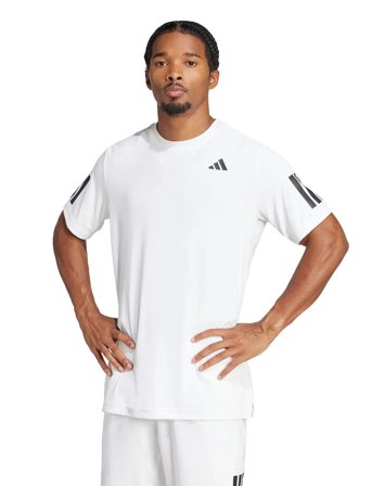 adidas Tennis Club 3-Stripe Tee - White - XL