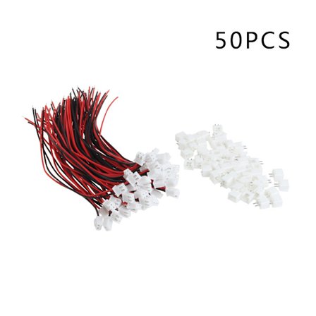 50 Set JST XH 2.5 2-Pin Batterikontakt Plugg Hona Hane Med 150MM Kabel