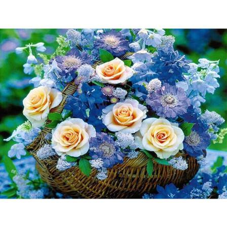 Full 5d Diy Diamond Painting Cross Stitch Pretty Flower Broderi Som På Bilden 1 35x45cm