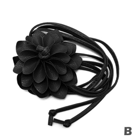 Kvinnor självknytande rep flätat vävt midjebälte Tofs dekorativ black one-size