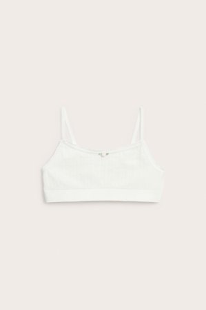 Kappahl | Sømløs topp i pointelle Offwhite 158/164 | Offwhite