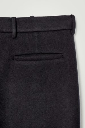 COS Men's Pantalones De Lana De Doble Faz Relaxed Fit in Azul