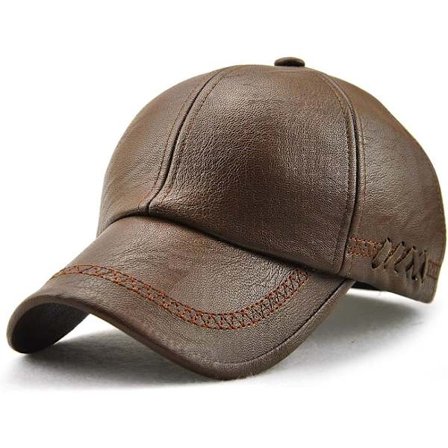 Mænds Læder Baseball Cap Justerbar Cap Sports Hat Beanie Flat