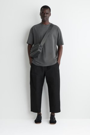COS Men's Barrel Leg Cotton Joggers in Black