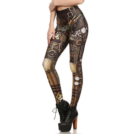 Leggings med maskingrafisk trykk, høyt liv, avslappede hverdagsbukser, dameklær