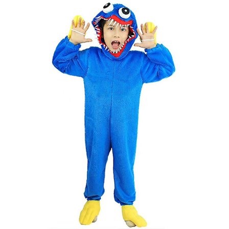 3-14 år Barn Gutter Jenter Poppy Playtime Huggy Wuggy Cosplay Jumpsuit Pyjamas - Blå