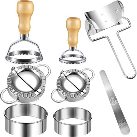 8 Dele Kinesisk Dumpling Fremstillingssæt i Rustfrit Stål