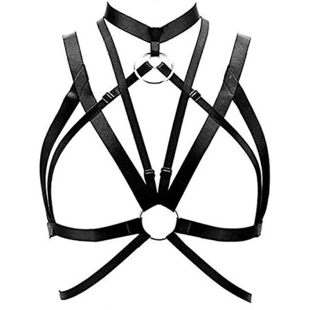 Sexy Kvinder Sele Bur Bra Bandage Hul Rem Lingeri Gothic Halter Crop Tops Justerbar