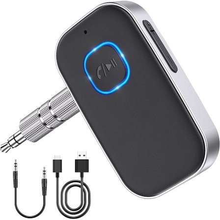 Bluetooth-mottagare, Bluetooth Aux-adapter för bil, Brusreducerande 3,5 mm Aux Bluetooth 5.3 Bilförstärkare Mottagare för Stereo/Högtalare/Trådbundna 