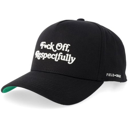 Field Grade - Svart adjustable Keps - Respectfully Black Twill A-frame Adjustable @ Hatstore