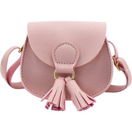 Lille pige pung sød læder crossbody taske mini skuldertaske til børn, småbørn # pink