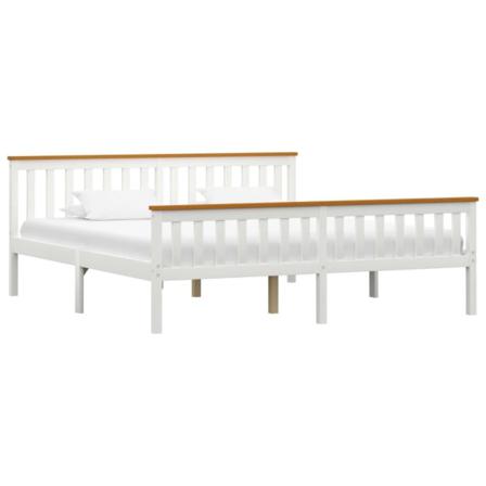 Vidaxl Sängram Med 4 Lådor Vit Massiv Furu 180x200 Cm Vit