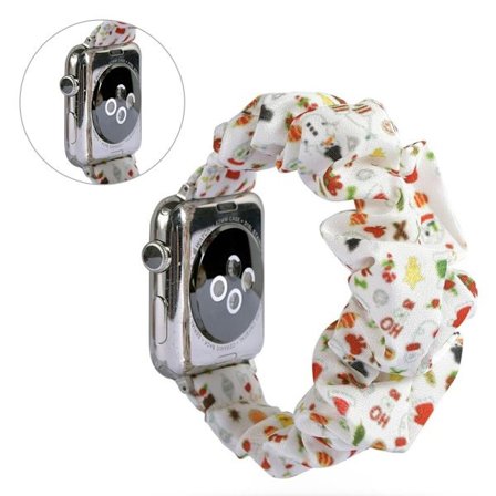 Apple Watch Series 5 44mm Mønster stof urrem - Christmas Elements in Red