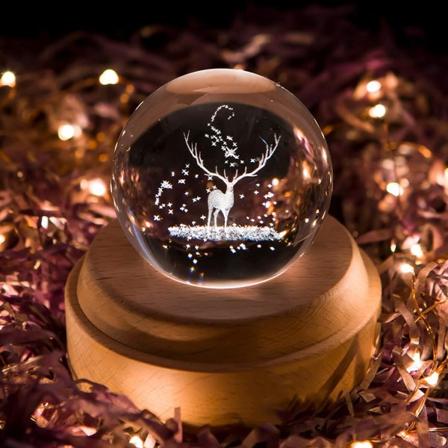 Projektion LED-lys-3D krystalkugle musikboks Luminous Rota, ZQKLA