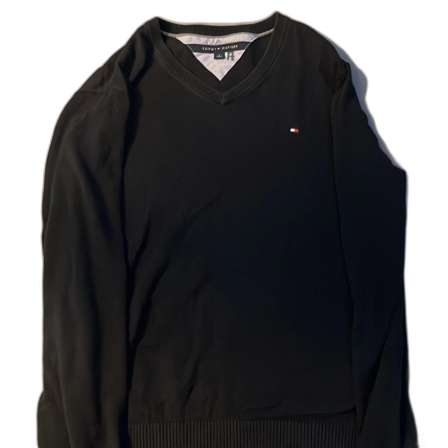 Svart v-ringad tröja Tommy Hilfiger