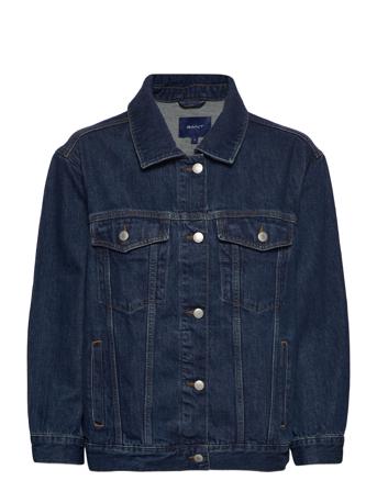 D2. Over D Denim Jacket Jakke Denimjakke Blå GANT