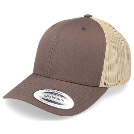 Yupoong - Retro Brown/Khaki Trucker Trucker Brown Cap - @ Hatstore