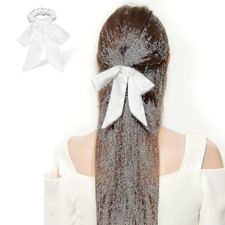 3 stk. Silkebånds Scrunchies til Hår - Elastisk Hestehaleholder, Elegant Blød Bånd Hårbånd