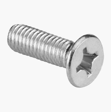 Biltema - Maskinskrue Forsenket M6 x 20 Fzb - Helgjengede Skruer til Innendørsbruk, Pakke med 25 stk