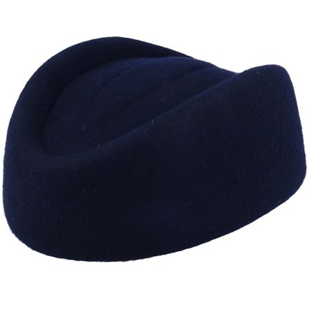 Sur la tête - Azul historical Sombrero - Womens Navy Blue Stewardess Pillbox Hat @ Hatstore
