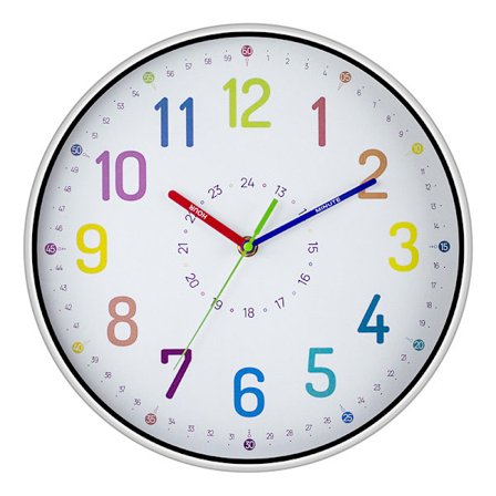 Färgglad barnklocka tecknad väggklocka tyst