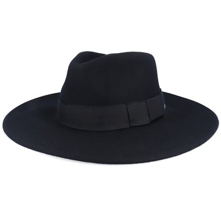 Brixton - Schwarz Fedora Hut - Joanna Felt Black Fedora @ Hatstore