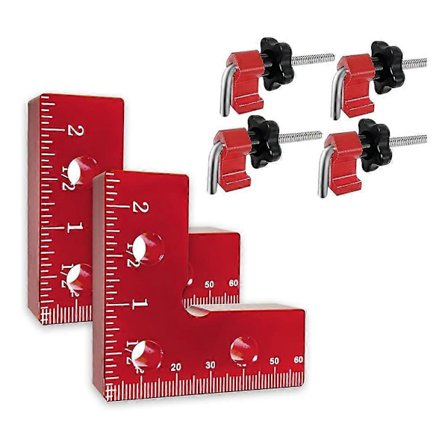 Mini 90 Graders Positioneringsvinkler 2 Pak, Aluminium Legering Spændevinkler til Træbearbejdning, Spændebeslag