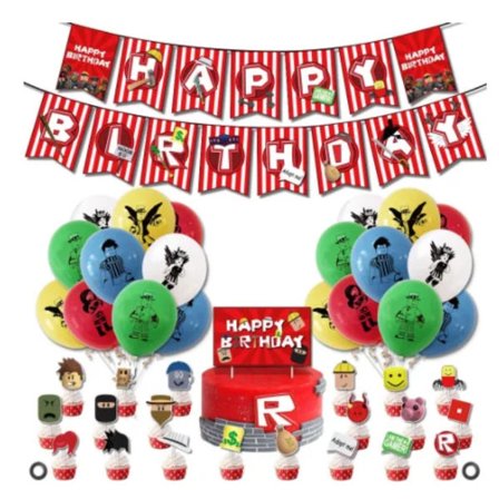 Børnefødselsdagsgaveposer Roblox Tema Festartikler Papfade Kop Tallerkener Serviet Baby Shower Engangsservicesæt 80 stk.-XF10-