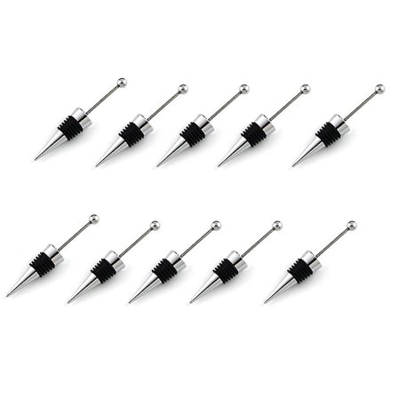 10 st Vinproppar med Pärlor, Rhinestone-Dekoration, Belysning, Zink-Legering, Silver