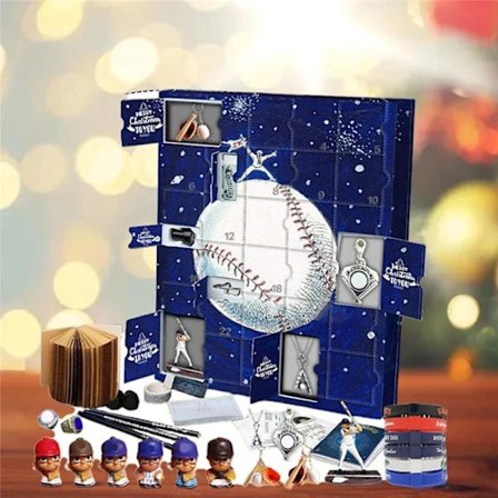 {hw} Julekalender 2025 24 dagers nedtelling til jul med baseballtema for barn og voksne fans